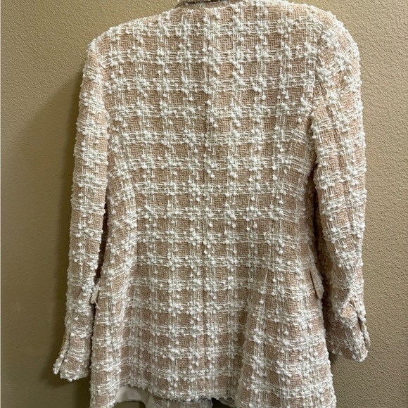 Zara Cream Tweed Women's Coat - Picture 2 of 3